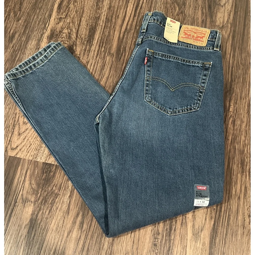 Levi's 511 Slim Fit Jeans W\Stretch Blue Men's Sizes NWT MSRP$69.50